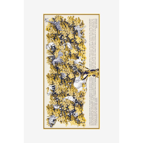 Inoui Editions šilko ir medvilnės skara BESTIAIRE WHITE